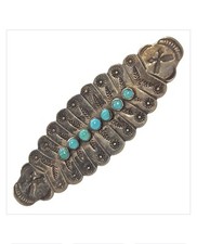 Cold Chisel Harvey Era Navajo Sterling Silver Turquoise Arrow Pin Brooch - Additional view 4