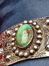 Fred Harvey Era Sterling Turquoise Cuff Bracelet REPAIRED No Marks 7 Inch Early - Additional view 11