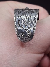Fred Harvey Era Sterling Turquoise Cuff Bracelet REPAIRED No Marks 7 Inch Early - Additional view 4