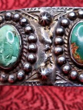 Fred Harvey Era Sterling Turquoise Cuff Bracelet REPAIRED No Marks 7 Inch Early - Additional view 6