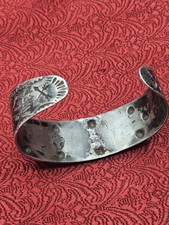Fred Harvey Era Sterling Turquoise Cuff Bracelet REPAIRED No Marks 7 Inch Early - Additional view 8