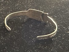 Sterling Silver Fred Harvey Era Arrow Motif Green Turquoise Cuff Bracelet 9.28g - Additional view 6