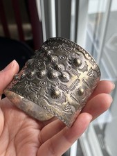 Old Fred Harvey Era Navajo Repousse&Stamped Sterling Silver Cuff Bracelet 64g - Additional view 9