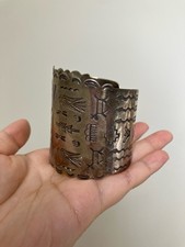 Old Fred Harvey Era Navajo Thunderbird Stamped Sterling Silver Cuff Bracelet 71g - Additional view 9