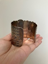 Old Fred Harvey Era Navajo Thunderbird Stamped Sterling Silver Cuff Bracelet 71g - Additional view 10