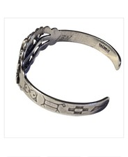 FRED HARVEY ERA 1950s Navajo Sterling Silver Turquoise Crossed Arrows Bracelet  - Additional view 1