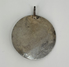 Vtg Navajo STERLING Turquoise HORSE HEAD Fred Harvey Era Pendant DOG TAG CHARM - Additional view 4