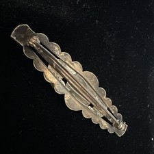 Vintage Navajo Sterling Silver Turquoise Bar Pin Fred Harvey Era - Additional view 3