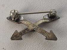 Awesome Fred Harvey House Era Small Navajo Turquoise Sterling Crossed Arrows Pin - Additional view 2