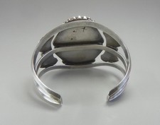 Fred Harvey Era Cuff Bracelet Sterling Silver Petrified Wood Jasper Wide Navajo - Additional view 2