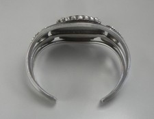 Fred Harvey Era Cuff Bracelet Sterling Silver Petrified Wood Jasper Wide Navajo - Additional view 4