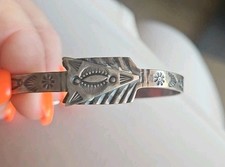 VTG Silver Cuff Bracelet Native American Arrowhead on Fletching Fred Harvey Era - Additional view 1