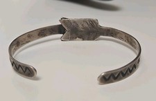 VTG Silver Cuff Bracelet Native American Arrowhead on Fletching Fred Harvey Era - Additional view 4