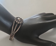 VTG Navajo Silver Cuff Bracelet Native American Fred Harvey Era 1940s 12.4g - Additional view 2