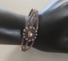 VTG Navajo Silver Cuff Bracelet Native American Fred Harvey Era 1940s 12.4g - Additional view 3
