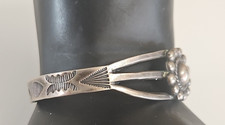 VTG Navajo Silver Cuff Bracelet Native American Fred Harvey Era 1940s 12.4g - Additional view 5