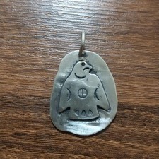 Fred Harvey Thunderbird Pendant Sterling Silver Bird Top Used