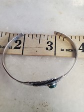 Fred Harvey Era Sterling 925 Navajo Green Turquoise Arrow Cuff Bracelet 5