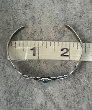 OLD FRED HARVEY ERA Navajo Turquoise Double ARROW SCALLOPED Sterling Bracelet - Additional view 8
