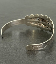 Vintage FRED HARVEY ERA Navajo CONCHO DOME CROSSED ARROW Sterling Bracelet 7 in - Additional view 5