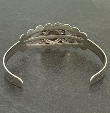 Vintage FRED HARVEY ERA Navajo CONCHO DOME CROSSED ARROW Sterling Bracelet 7 in - Additional view 7