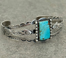 Fred Harvey Era Navajo Turquoise ARROWS Split shank Sterling Bracelet 7 in - Additional view 2