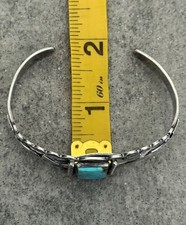 Fred Harvey Era Navajo Turquoise ARROWS Split shank Sterling Bracelet 7 in - Additional view 11