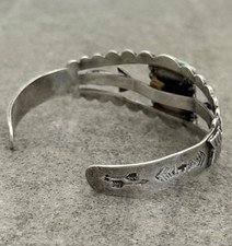 Fred Harvey Era Navajo Turquoise ARROWS Split shank Sterling Bracelet 7 in - Additional view 7