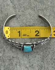 Fred Harvey Era Navajo Turquoise ARROWS Split shank Sterling Bracelet 7 in - Additional view 10