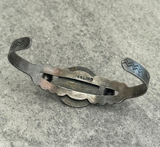 Vintage FRED HARVEY ERA HAND NAVAJO Turquoise CONCHO Sterling Bracelet 6.5 in - Additional view 7