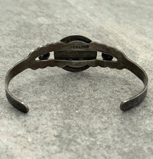 Vintage FRED HARVEY ERA HAND NAVAJO Turquoise CONCHO Sterling Bracelet 6.5 in - Additional view 8