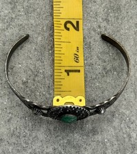 Vintage FRED HARVEY ERA HAND NAVAJO Turquoise CONCHO Sterling Bracelet 6.5 in - Additional view 11
