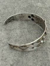 FRED HARVEY ERA Navajo THUNDERBIRD Fluted button Sterling silver Bracelet 6.8 in - Additional view 6