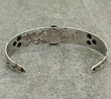 FRED HARVEY ERA Navajo THUNDERBIRD Fluted button Sterling silver Bracelet 6.8 in - Additional view 7