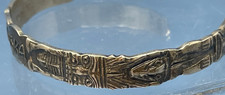 Vintage ALASKA Inuit made Sterling Silver Bracelet Totem pole Fred Harvey era - Additional view 1