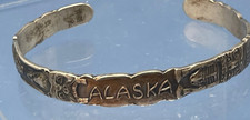 Vintage ALASKA Inuit made Sterling Silver Bracelet Totem pole Fred Harvey era