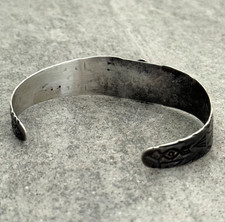 OLD FRED HARVEY ERA THUNDERBIRD Navajo Turquoise Sterling silver Bracelet 7 in - Additional view 7