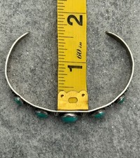 OLD FRED HARVEY ERA Navajo Turquoise THUNDERBIRD Sterling Bracelet 6.6 in - Additional view 13