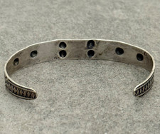 OLD FRED HARVEY ERA Navajo Turquoise THUNDERBIRD Sterling Bracelet 6.6 in - Additional view 9