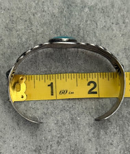 RARE Vintage FRED HARVEY ERA Navajo Turquoise HORSE REPOUSSE Sterling Bracelet - Additional view 15