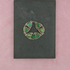 fred harvey era sterling silver vintage turquoise thunderbird bracelet 7.5in - Additional view 2