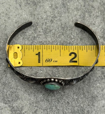 OLD FRED HARVEY ERA Navajo Turquoise THUNDERBIRD Sterling Bracelet 6.75 in - Additional view 12