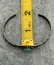 OLD FRED HARVEY ERA Navajo Turquoise THUNDERBIRD Sterling Bracelet 6.75 in - Additional view 13