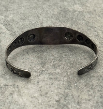 OLD FRED HARVEY ERA Navajo Turquoise THUNDERBIRD Sterling Bracelet 6.75 in - Additional view 10