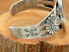 Fred Harvey Era 1922 Peace Dollar Sterling Navajo Cuff Bracelet--2028.25 - Additional view 2