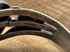 Fred Harvey Era 1922 Peace Dollar Sterling Navajo Cuff Bracelet--2028.25 - Additional view 4