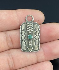 Fred Harvey Era Navajo Sterling Silver VTG Native American Turquoise Pendant