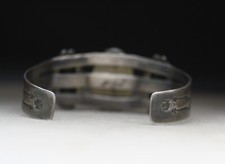 Vintage Harvey Era Navajo Native American Sterling Silver Turquoise Bracelet - Additional view 5