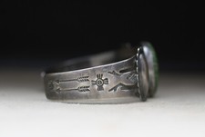 Vintage Harvey Era Navajo Native American Sterling Silver Turquoise Bracelet - Additional view 6