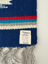 Chimayo Fred Harvey Blue Wool Table Mat Thunderbird Southwest 8